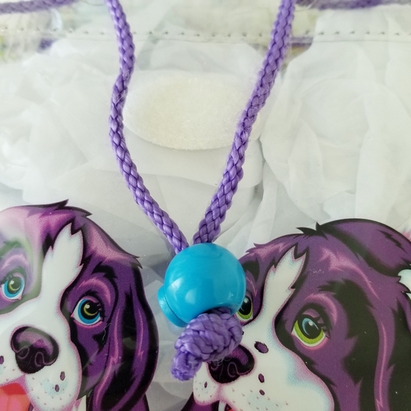 Vintage Lisa Frank  Violet And Velvet Clear Vinyl Drawstring Mini Backpack - Picture 7 of 8